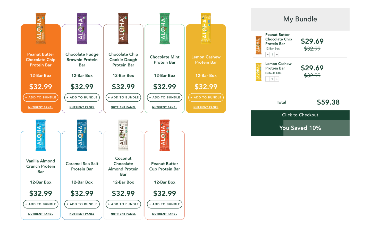 Aloha used Replo to enable customers to build their own bundles which then helps inform which combinations are popular