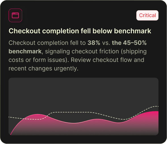 Checkout benchmark insight card