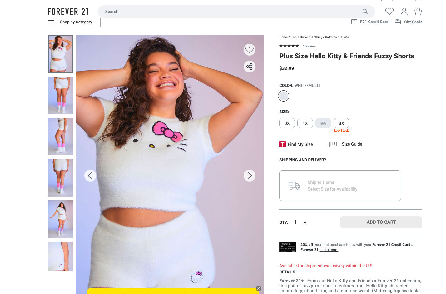 Forever 21 Product Page Example