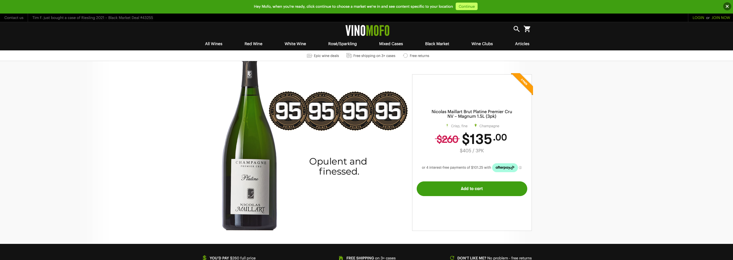 Vinomofo Product Page Example