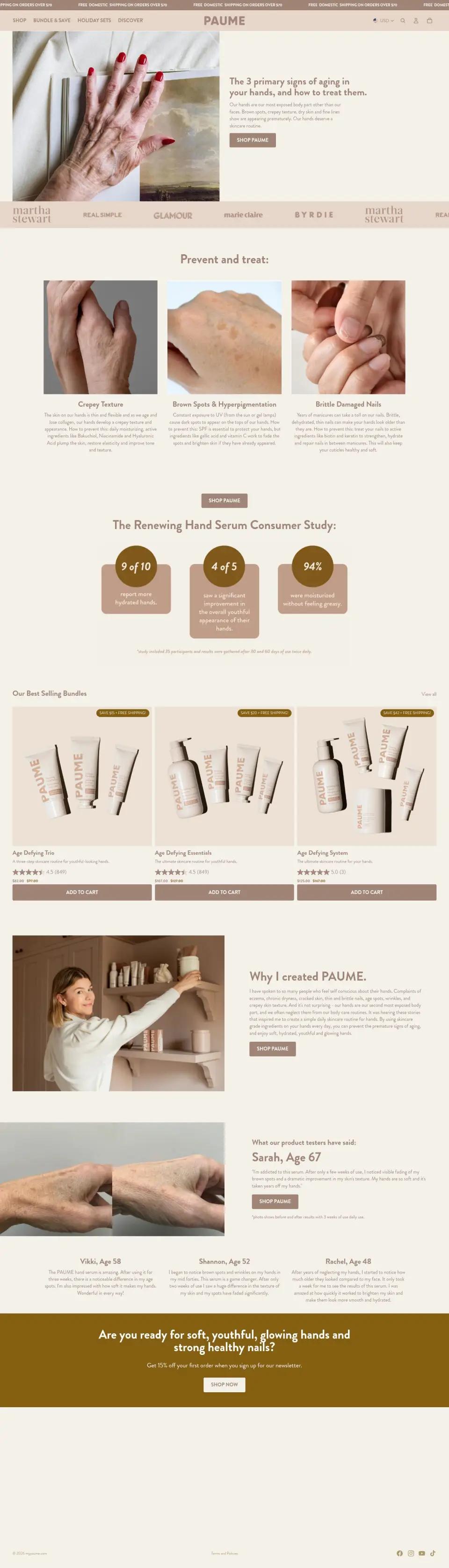 PAUME listicle on desktop