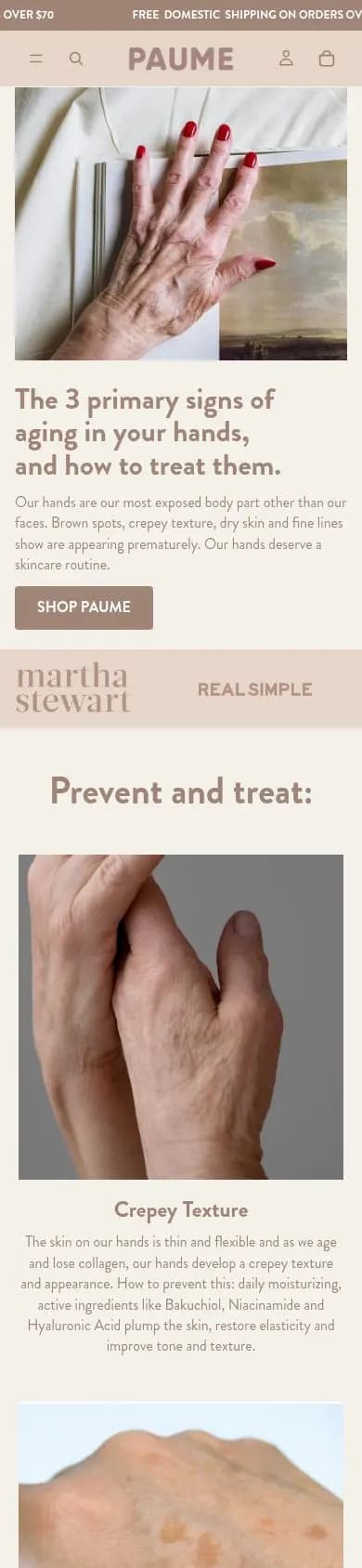 PAUME listicle on a phone