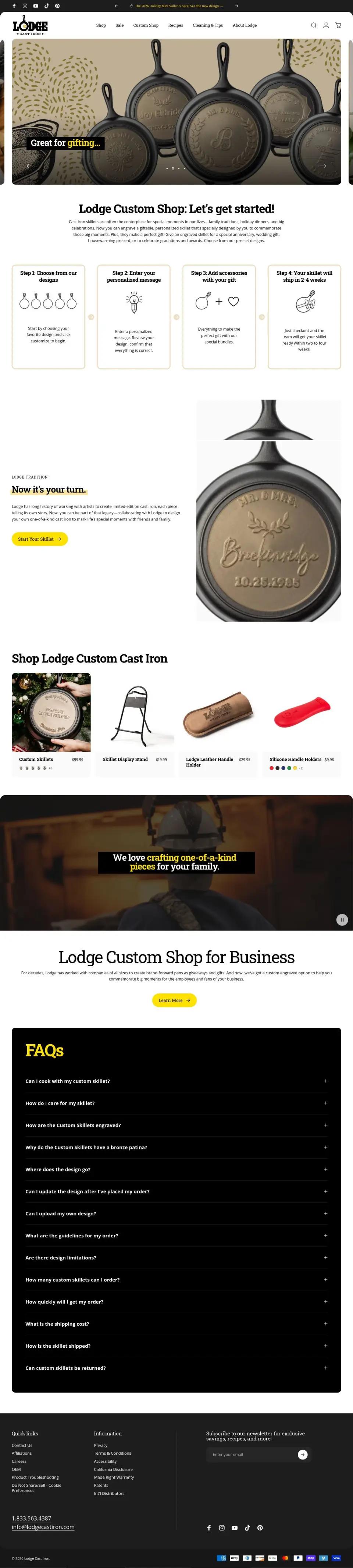 Lodge offer page on desktop