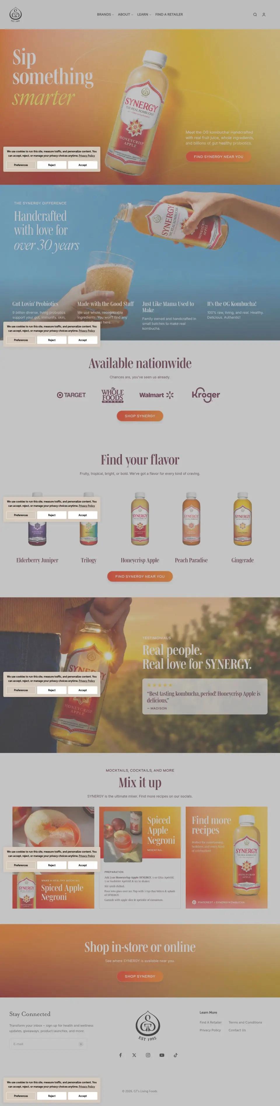 GT's Synergy offer page on desktop