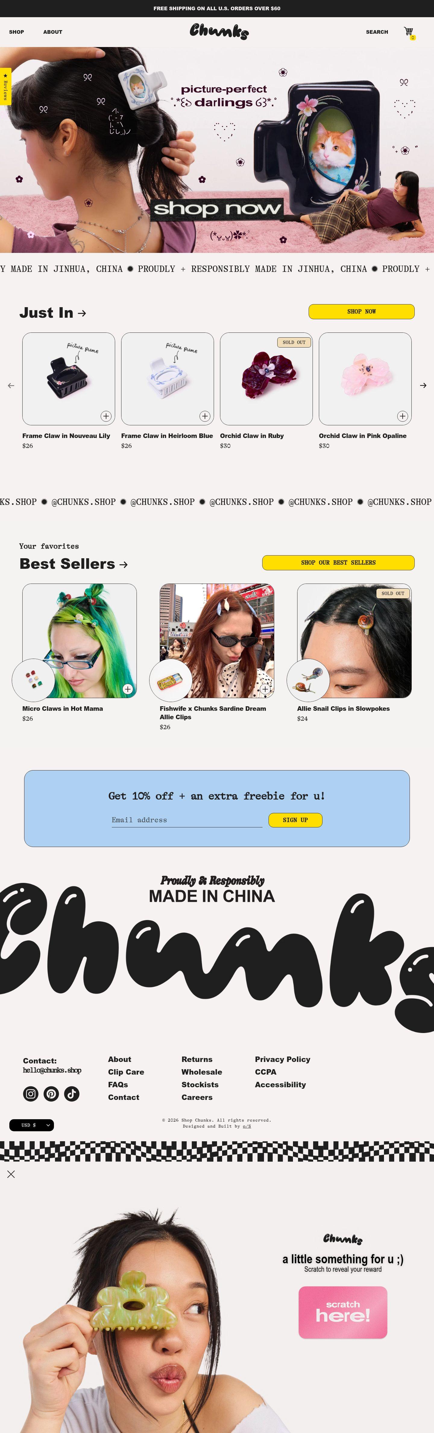 Chunks homepage screenshot