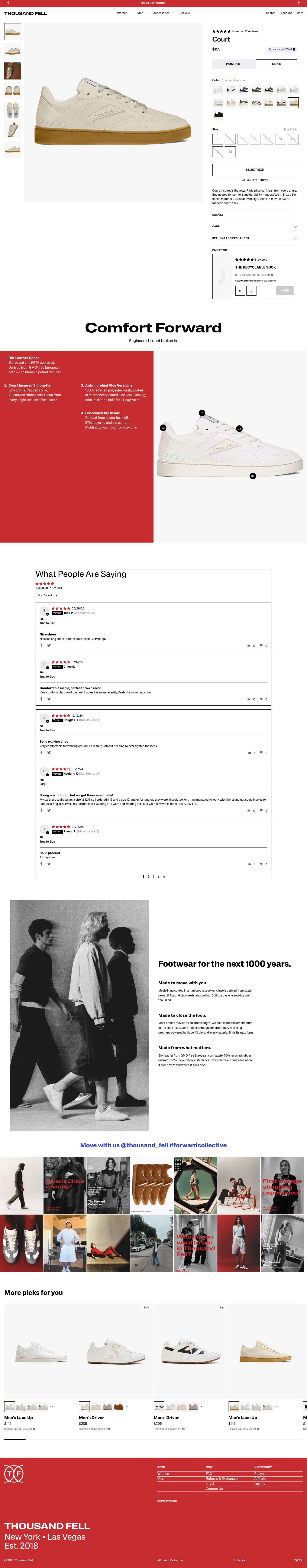 Thousand Fell product page screenshot
