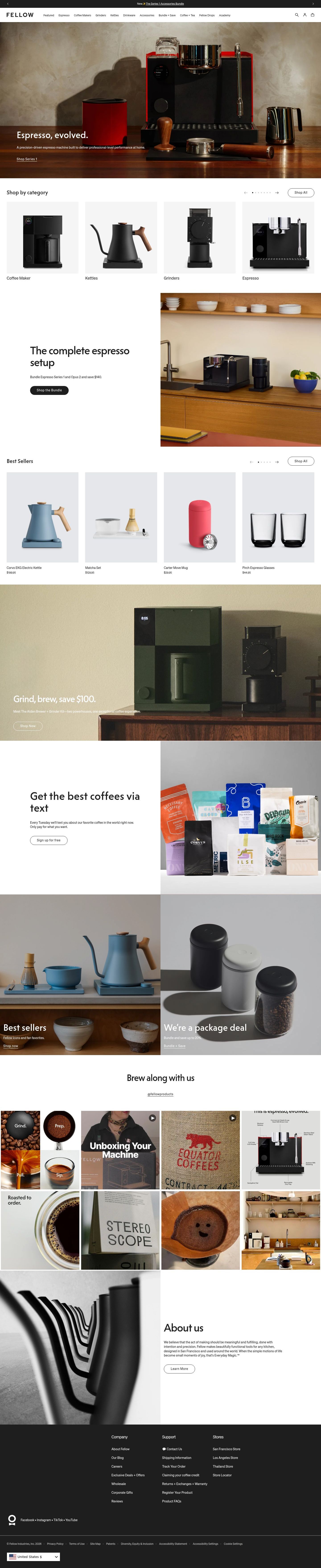 Fellow homepage screenshot