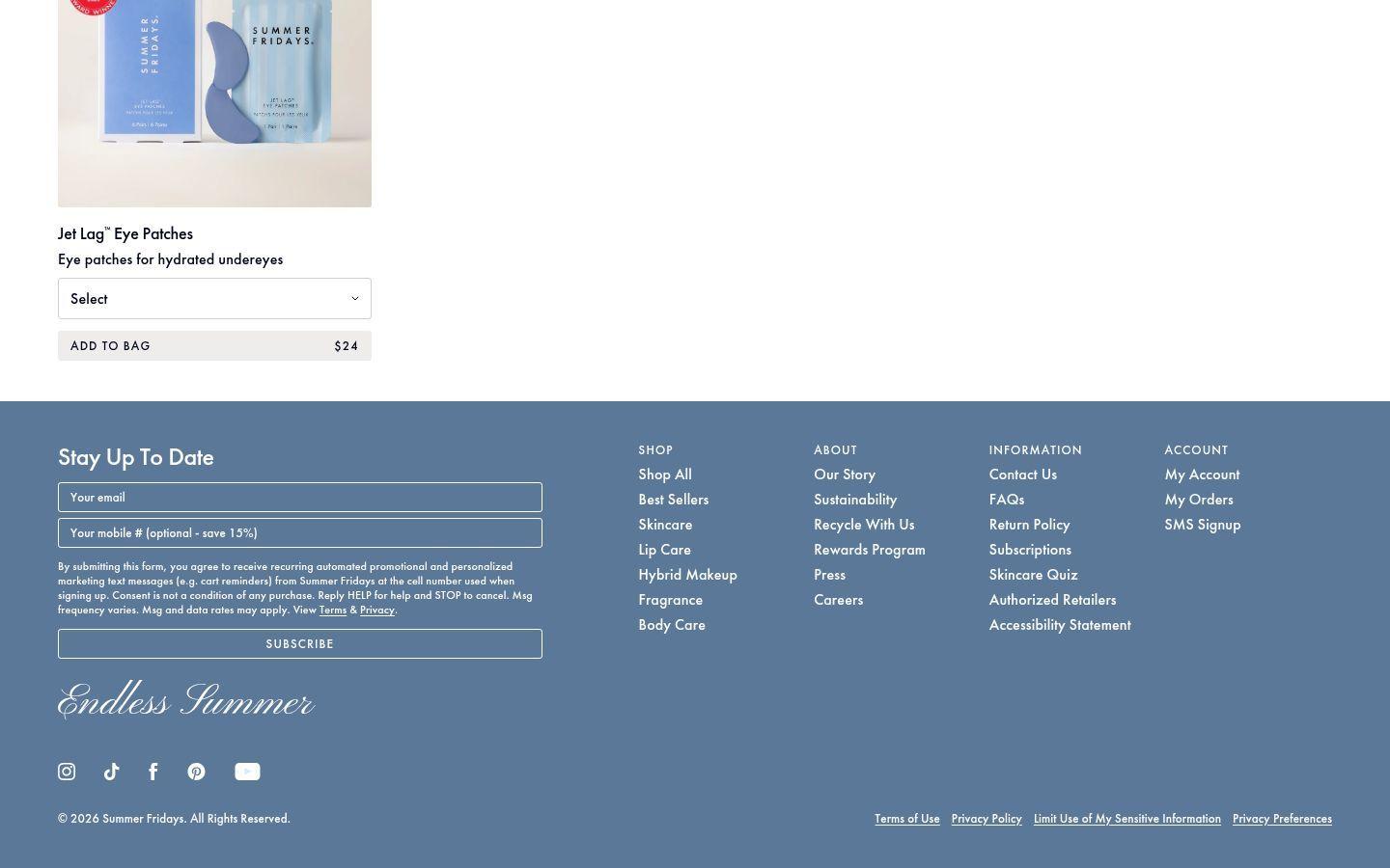 Summer Fridays collection page screenshot