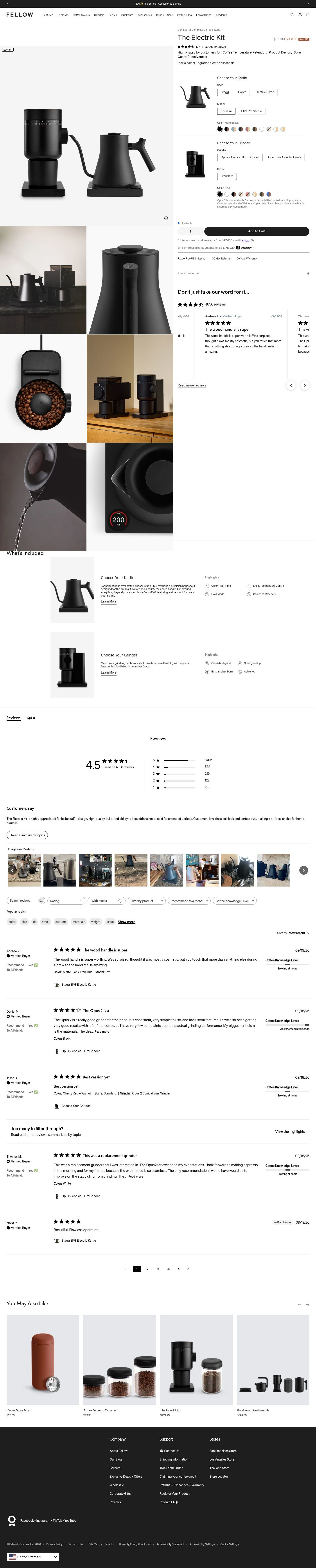 Fellow product page screenshot