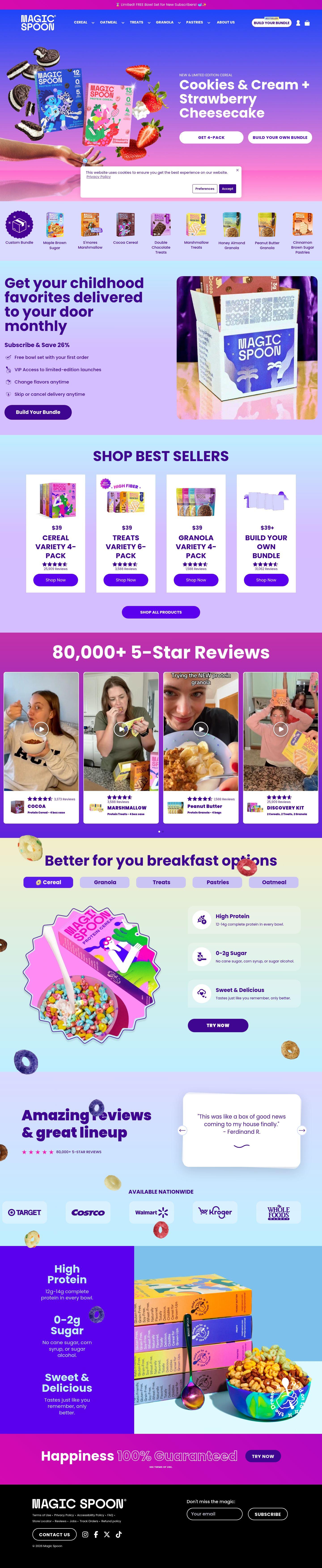Magic Spoon homepage screenshot