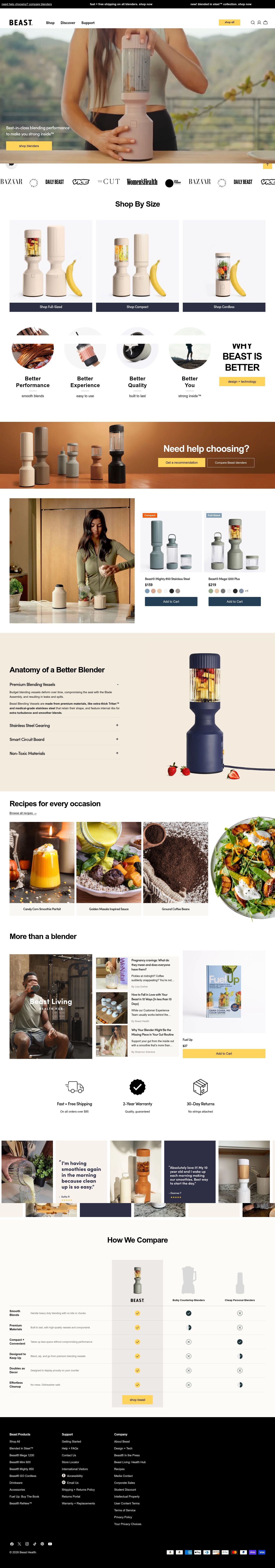 Beast Health homepage screenshot