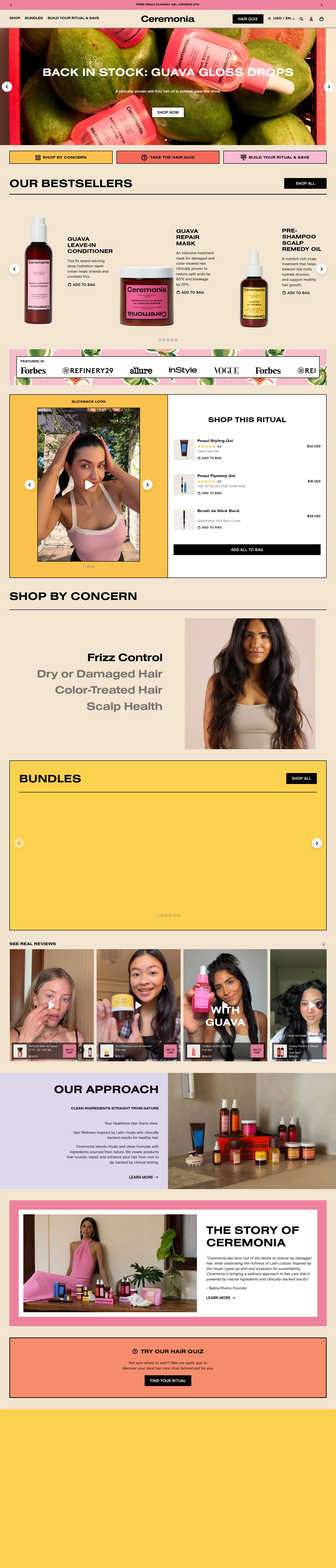 Ceremonia homepage screenshot