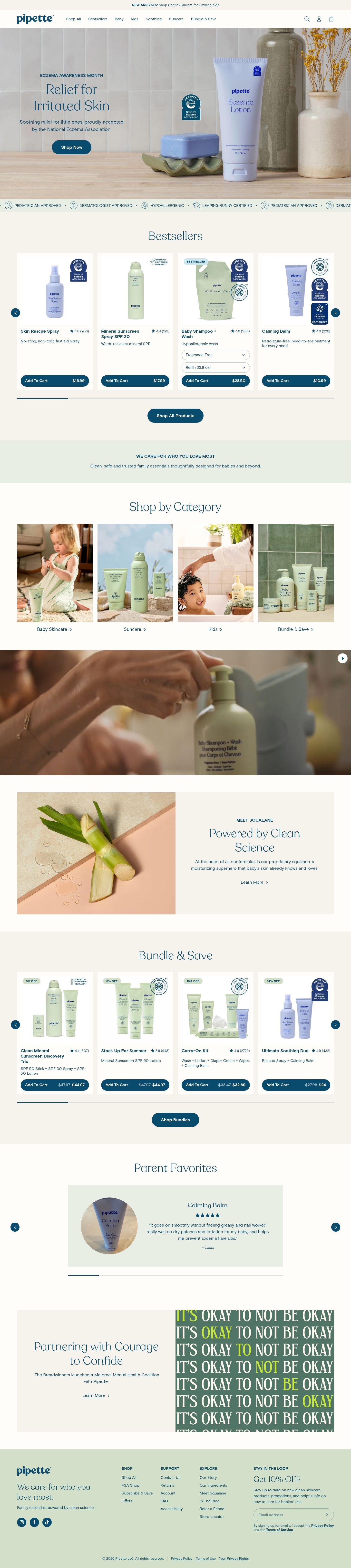 Pipette homepage screenshot
