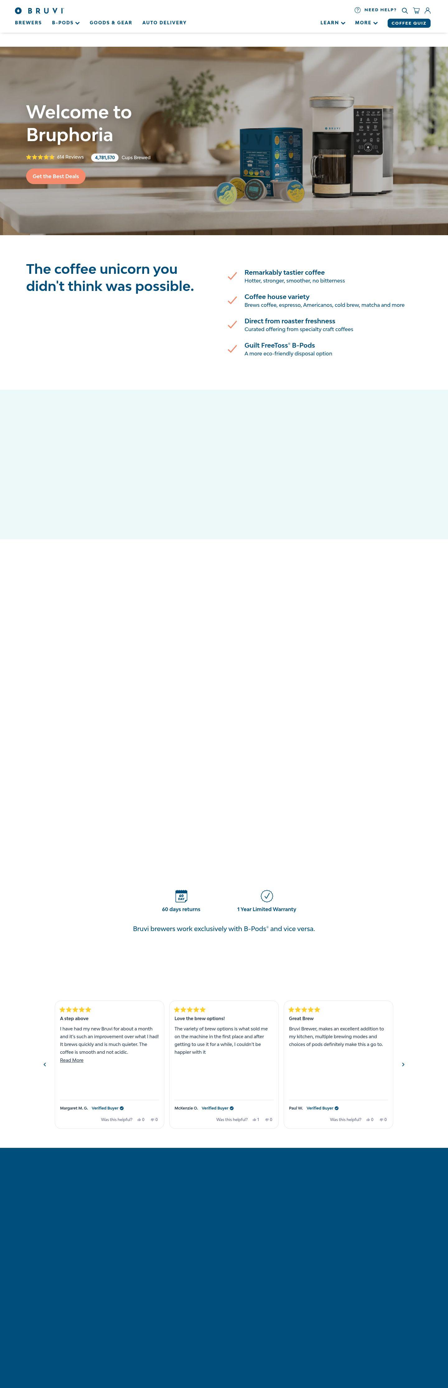 Bruvi homepage screenshot