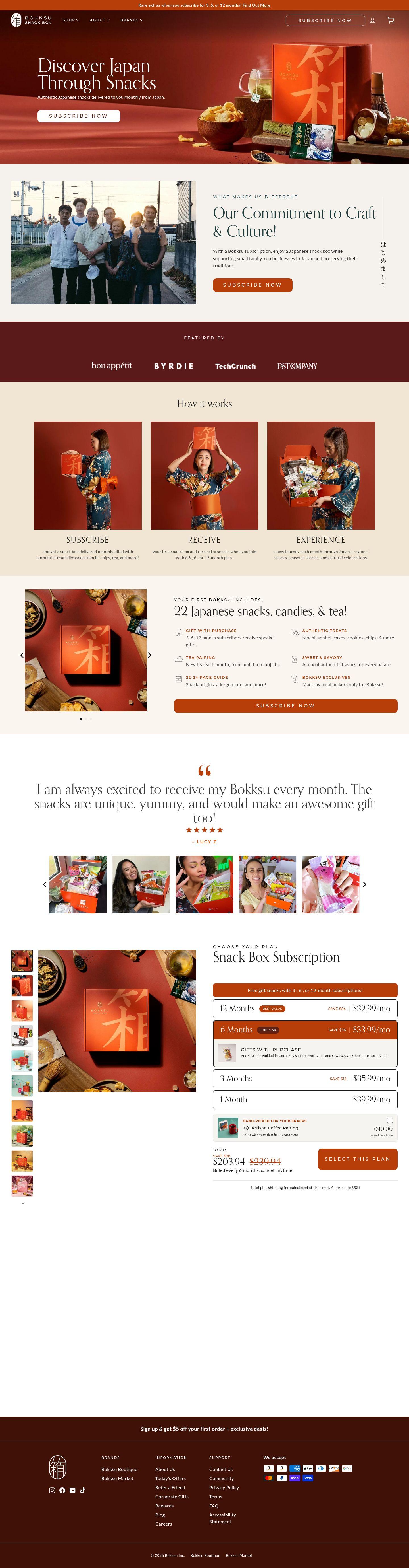 Bokksu homepage screenshot