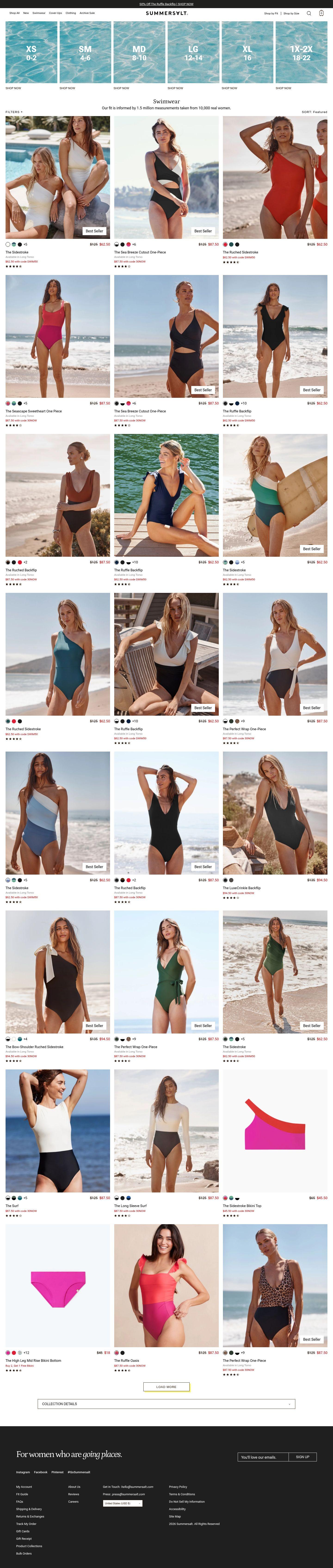 Summersalt collection page screenshot